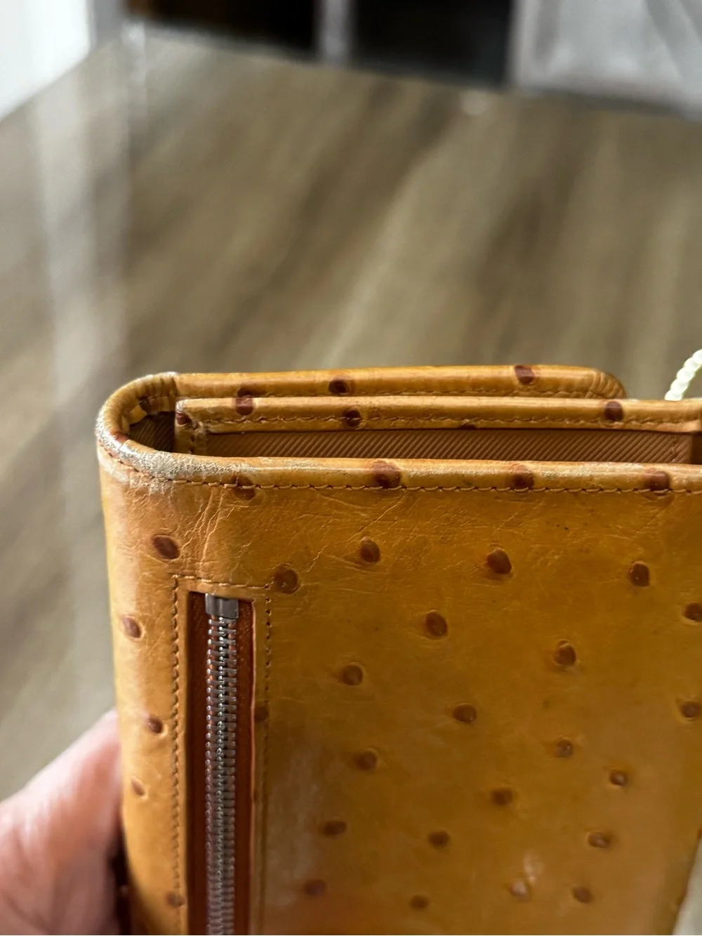 Dooney & Bourke Golden Tan Ostrich-Effect Wallet